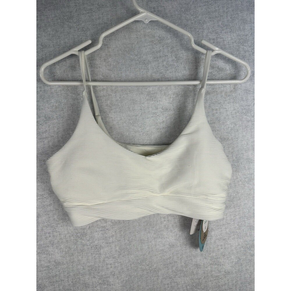 NWT PrAna Women's Willow Falls Horchata Ribbed Swim Top Size Medium Sustainable